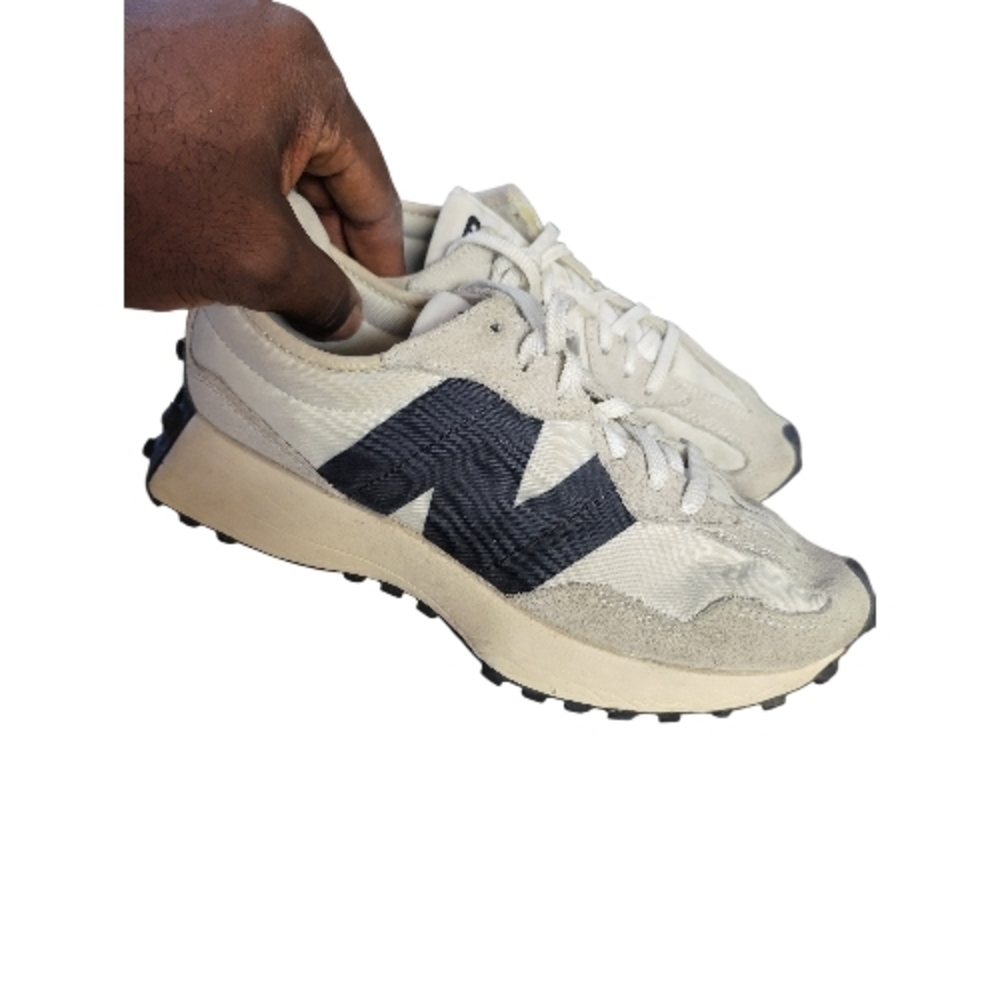 New Balance Cream and Black Athletic Shoes